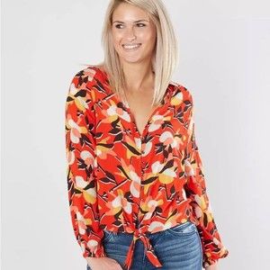 Billabong Clear Days Woman’s Orange Lightweight Beachy Top Size Small